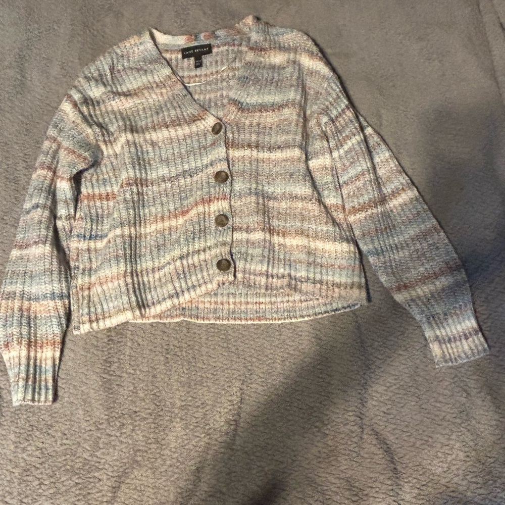 Lane Bryant Pastel Striped Cardigan